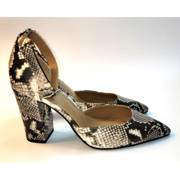 Abound Stella Block Heel Pump  Ankle Strap Snakeskin Pattern Size 8.5M - Picture 2 of 8
